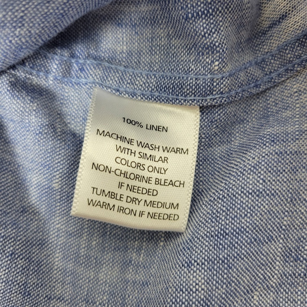 Untuckit Mens 2XL Blue Button Up Short Sleeve 100% Linen - Picture 5 of 6